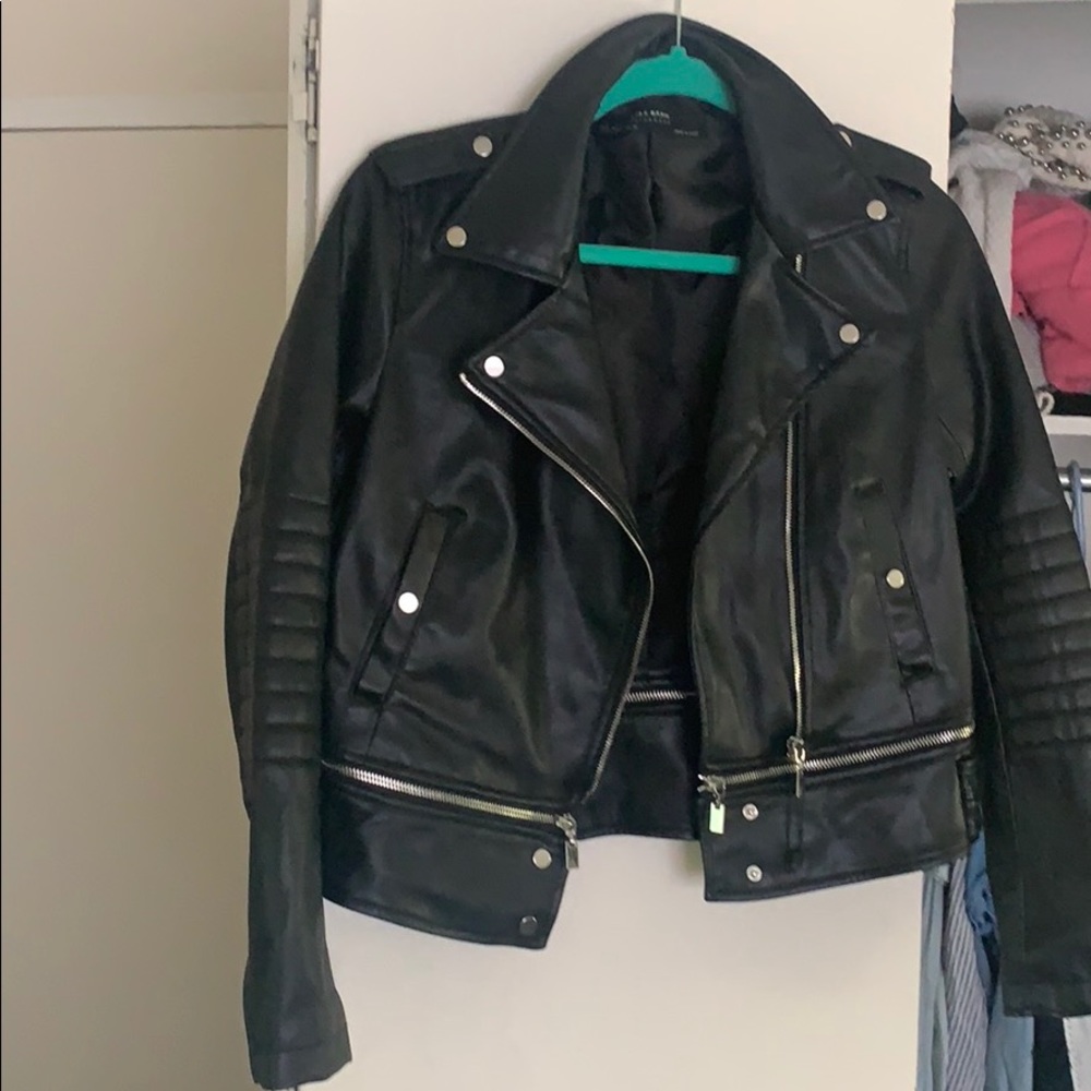 Leather moto jacket